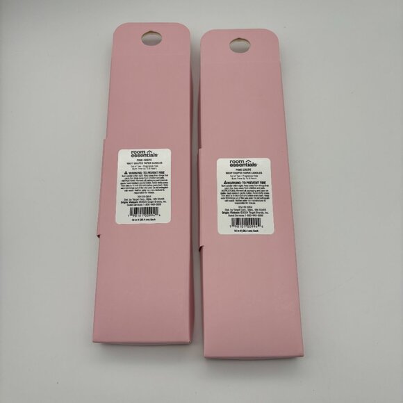 Room Essentials "Pink Crepe" Wavy Shaped Taper Candles, 2ct (x2) Valentine's Day - Picture 2 of 2